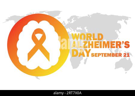 Il concetto di illustrazione vettoriale del World Alzheimer's Day è stato osservato ogni 21 settembre. Adatto per biglietti d'auguri, poster e striscioni Illustrazione Vettoriale