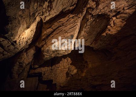 Le magnifiche strutture all'interno di Ruakuri le Grotte di Waitomo, Nuova Zelanda Foto Stock