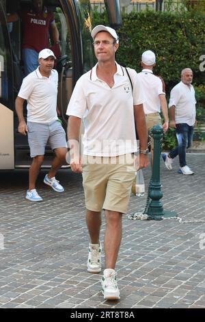 Roma, Lazio. 11 settembre 2023. Luke Donald, capitano del Team Europa. La squadra europea che partecipa alla Ryder Cup of golf arriva a Roma al Waldorf Astoria Hotel. Roma, 11 settembre 2023 Photographer01 Credit: Independent Photo Agency/Alamy Live News Foto Stock