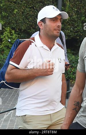 Roma, Lazio. 11 settembre 2023. Il vice-capitano Francesco Molinari.la squadra europea che partecipa alla Ryder Cup of golf arriva a Roma all'Hotel Waldorf Astoria. Roma, 11 settembre 2023 Photographer01 Credit: Independent Photo Agency/Alamy Live News Foto Stock