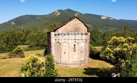 Chiesa di San Juan de Busa nella regione di Serrablo Foto Stock