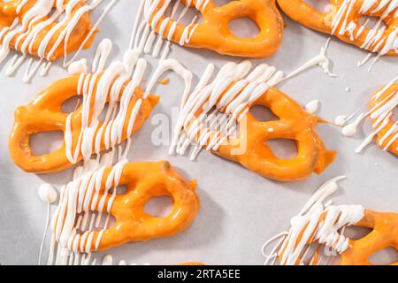Pretzel Twist ricoperta di cioccolato da buongustai Foto Stock