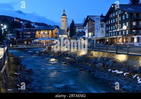 A Lech am Arlberg, inverno a Vorarlberg, Austria Foto Stock