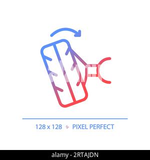 Icona di allineamento delle ruote 2D a gradiente lineare sottile per auto Illustrazione Vettoriale