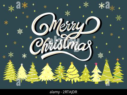 Buon biglietto d'auguri di Natale, grafica del modello di banner Illustrazione Vettoriale