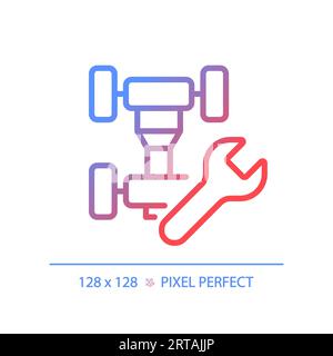 Icona 2D per la riparazione del telaio di un'auto con gradiente lineare sottile Illustrazione Vettoriale