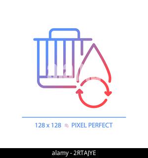 Icona del filtro dell'olio per auto con gradiente lineare sottile 2D. Illustrazione Vettoriale