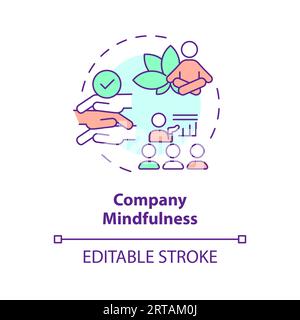 Concetto di consapevolezza aziendale con icone sottili personalizzabili 2D Illustrazione Vettoriale