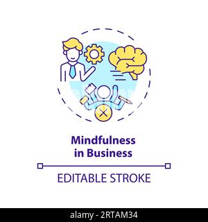 Concetto di business: Icona della linea personalizzabile 2D attenzione Illustrazione Vettoriale