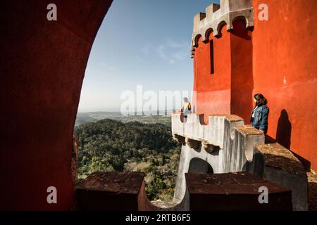 Il Castello di Sintra e park, Lisboa, Febbraio 2019 Foto Stock