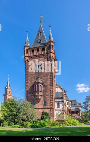 Municipio, Weinheim, Odenwald, GEO Nature Park, Bergstrasse-Odenwald, Baden-Württemberg, Germania Foto Stock