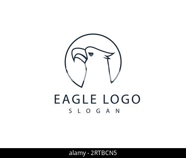 Disegno illustrativo dell'icona vettoriale del modello logo Eagle. Logo Eagle Concept, Line Eagle Icons Empowering Logos for Dynamic Branding Illustrazione Vettoriale