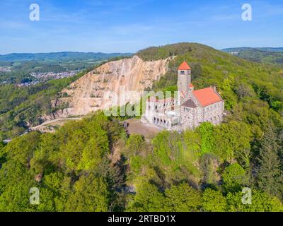 Wachenburg on the Wachenberg, Weinheim, Odenwald, GEO Nature Park, Bergstrasse-Odenwald, Baden-Württemberg, Germania Foto Stock