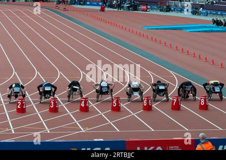 Atleti in sedia a rotelle - London Prepares Series Foto Stock