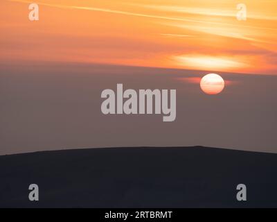 Vista da Stiperstones, una cresta rocciosa di quarzite nel South Shropshire, Inghilterra. Foto Stock