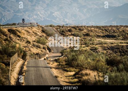 Vista panoramica, deserto di Tabernas, Almeria, Andalusia, Spagna Foto Stock