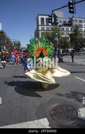 West Indian Kiddies Parade e Carnevale nel quartiere Crown Heights di Brooklyn, New York. Foto Stock