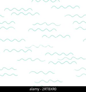 Motivo senza cuciture disegnato a mano con linee ondulate Illustrazione Vettoriale