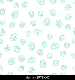 Motivo senza cuciture disegnato a mano realizzato con cerchi a spirale Illustrazione Vettoriale