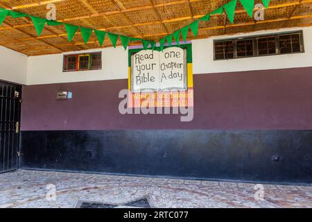 SHASHAMANE, ETIOPIA - 28 GENNAIO 2020: Costruzione di una setta religiosa locale a Shashamane, Etiopia Foto Stock