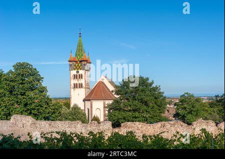 Chiesa storica di San Giorgio, Chatenois, Alsazia, Francia, Europa Foto Stock