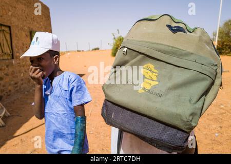 Mauritania, regione di Adrar, Entkemkemt, scuola locale Foto Stock