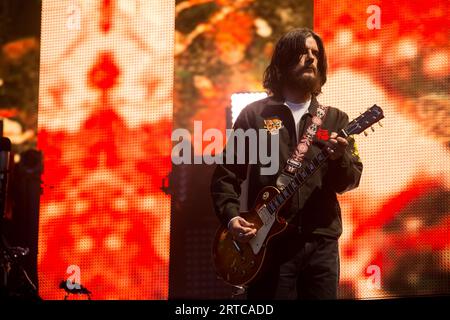 Gli Stone Roses si esibiscono all'Etihad Stadium di Manchester nel 2016 Foto Stock
