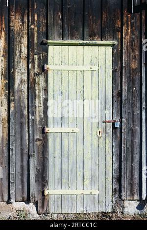 Nesbru, Norvegia, Cabin Door Wooden Foto Stock