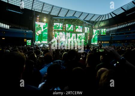 Gli Stone Roses si esibiscono all'Etihad Stadium di Manchester nel 2016 Foto Stock