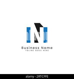 Logo Letter N, alfabeto concept design N nell'illustrazione stile ombra Illustrazione Vettoriale