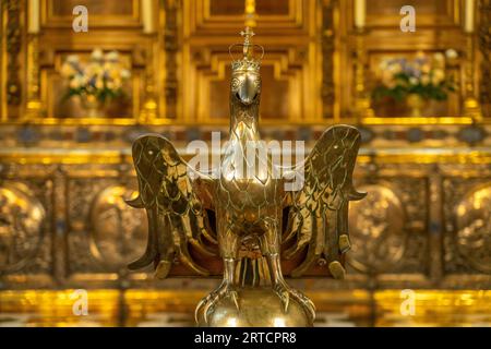 Lectern di aquila all'interno della Balliol College Chapel, University of Oxford, Oxford, Oxfordshire, Inghilterra, Regno Unito, Europa Foto Stock