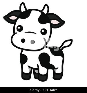 Semplice mucca vettoriale disegnata a mano Illustrazione Vettoriale