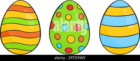 Set di uova di Pasqua colorate Illustrazione Vettoriale