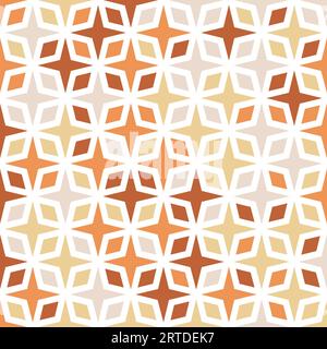 Ripetizione geometrica senza cuciture. Una composizione di elementi a forma di diamante e stellari. Modello per idee creative e design Illustrazione Vettoriale