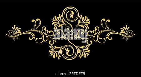 Motivo decorativo. Ricci di forme e dimensioni diverse formano un unico ornamento. Modello per packaging, interior design, cartoline, saluti, inviti Illustrazione Vettoriale