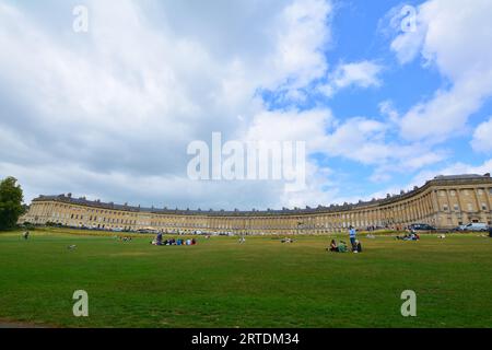 Royal Crescent a Bath, Inghilterra, Regno Unito Foto Stock
