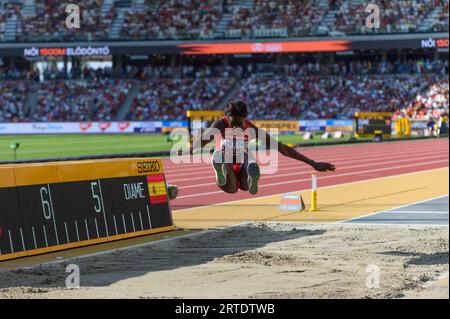 Budapest, Germania. 20 agosto 2023. Budapest, Ungheria, 20 agosto 2023: Fatiima Diame (Spagna) durante la finale di salto in lungo durante i campionati mondiali di atletica leggera 2023 presso il Centro Nazionale di atletica di Budapest, Ungheria. (Sven Beyrich/SPP) credito: SPP Sport Press Photo. /Alamy Live News Foto Stock