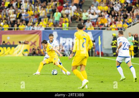 Bucarest, Roumanie. 12 settembre 2023. Ianis Hagi della Romania durante la UEFA Euro 2024, qualificazioni europee, gruppo i partita di calcio tra Romania e Kosovo il 12 settembre 2023 all'Arena Nationala di Bucarest, Romania - foto Mihnea Tatu/DPPI Credit: DPPI Media/Alamy Live News Foto Stock