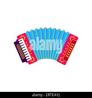 Fisarmonica tradizionale strumento musicale colombiano, Barranquilla carnevale oggetto natalizio. Strumento musicale per festival Vector vellanato Illustrazione Vettoriale