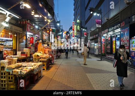 Ameyoko Shopping District (Ameya-Yokochō) a Ueno, Taito City, Tokyo, Giappone – 21 febbraio 2020 Foto Stock