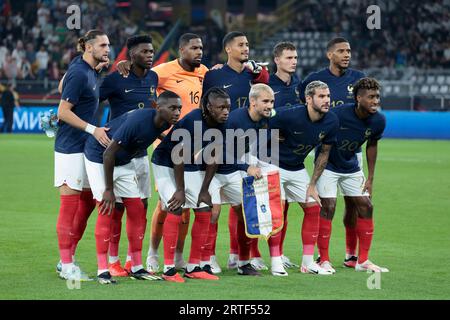 Dortmund, Allemagne. 12 settembre 2023. La squadra francese si presenta prima della partita di calcio amichevole internazionale tra Germania e Francia il 12 settembre 2023 al Signal Iduna Park di Dortmund, Germania - foto Jean Catuffe/DPPI credito: DPPI Media/Alamy Live News Foto Stock