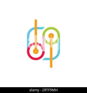 vettore icona rotellina di sollevamento colorata quadrata Illustrazione Vettoriale