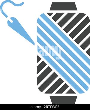 Immagine icona ago e filettatura. Illustrazione Vettoriale