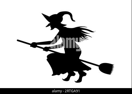 Halloween della strega su sfondo bianco isolato Foto Stock