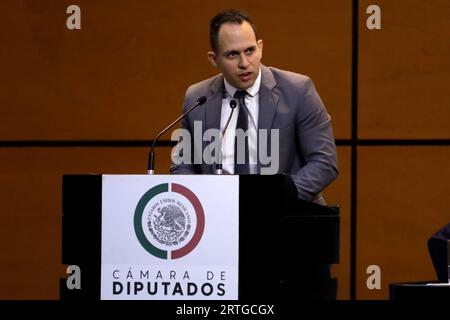 Non esclusiva: 12 settembre 2023, città del Messico, Messico: Rony Tadeu Vernet Braga, ricercatore presso il Centro brasiliano per la ricerca fisica, presso il Mexi Foto Stock