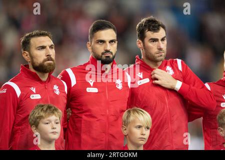 Oslo, Norvegia. 12 settembre 2023. Giorgi Mamardashvili della Georgia, visto durante la partita di qualificazione a Euro 2024 tra Norvegia e Georgia all'Ullevaal Stadion di Oslo. (Foto: Gonzales Photo/Alamy Live News Foto Stock