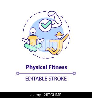 Icona del concetto di fitness fisico multicolore Illustrazione Vettoriale