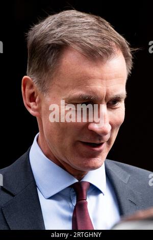 Londra, Regno Unito. 13 settembre 2023. Jeremy Hunt - Cancelliere dello Scacchiere parte da Downing Street. Credito: Justin ng/Alamy Live News. Foto Stock