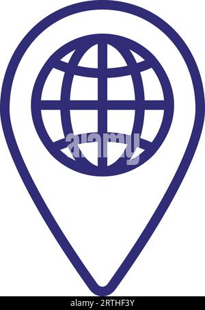 Icona della linea del forum globale Illustrazione Vettoriale