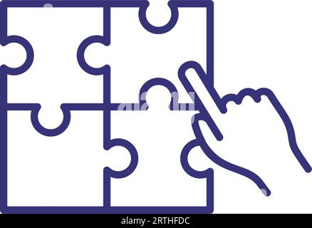 Ricerca dell'icona della linea di soluzione Illustrazione Vettoriale